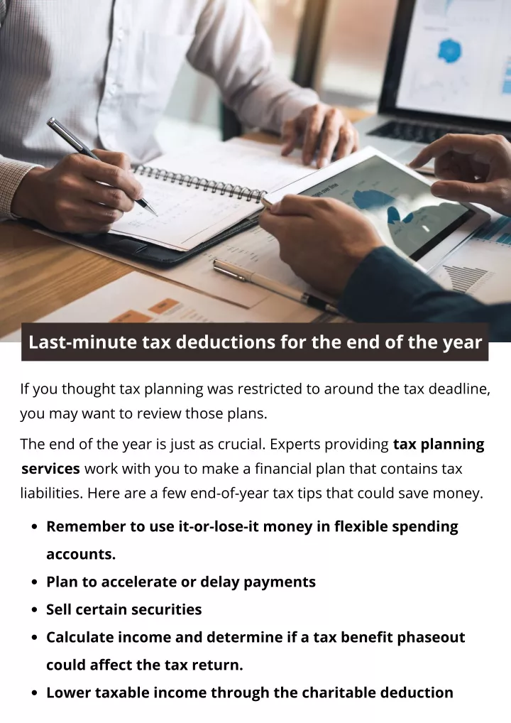 PPT Lastminute tax deductions for the end of the year PowerPoint