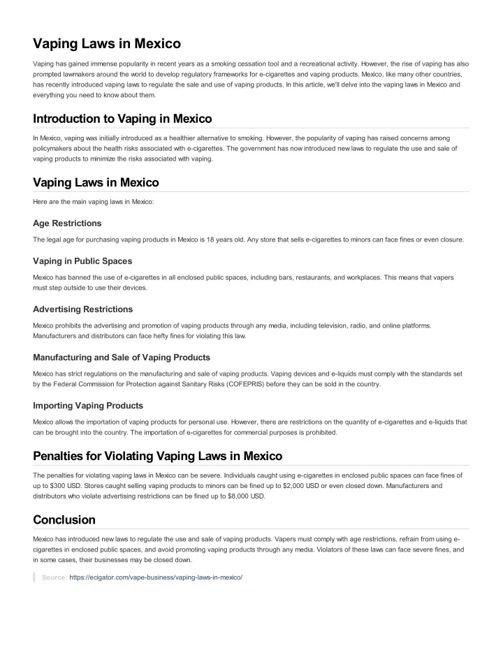 PPT Vaping Laws in Mexico PowerPoint Presentation, free download ID