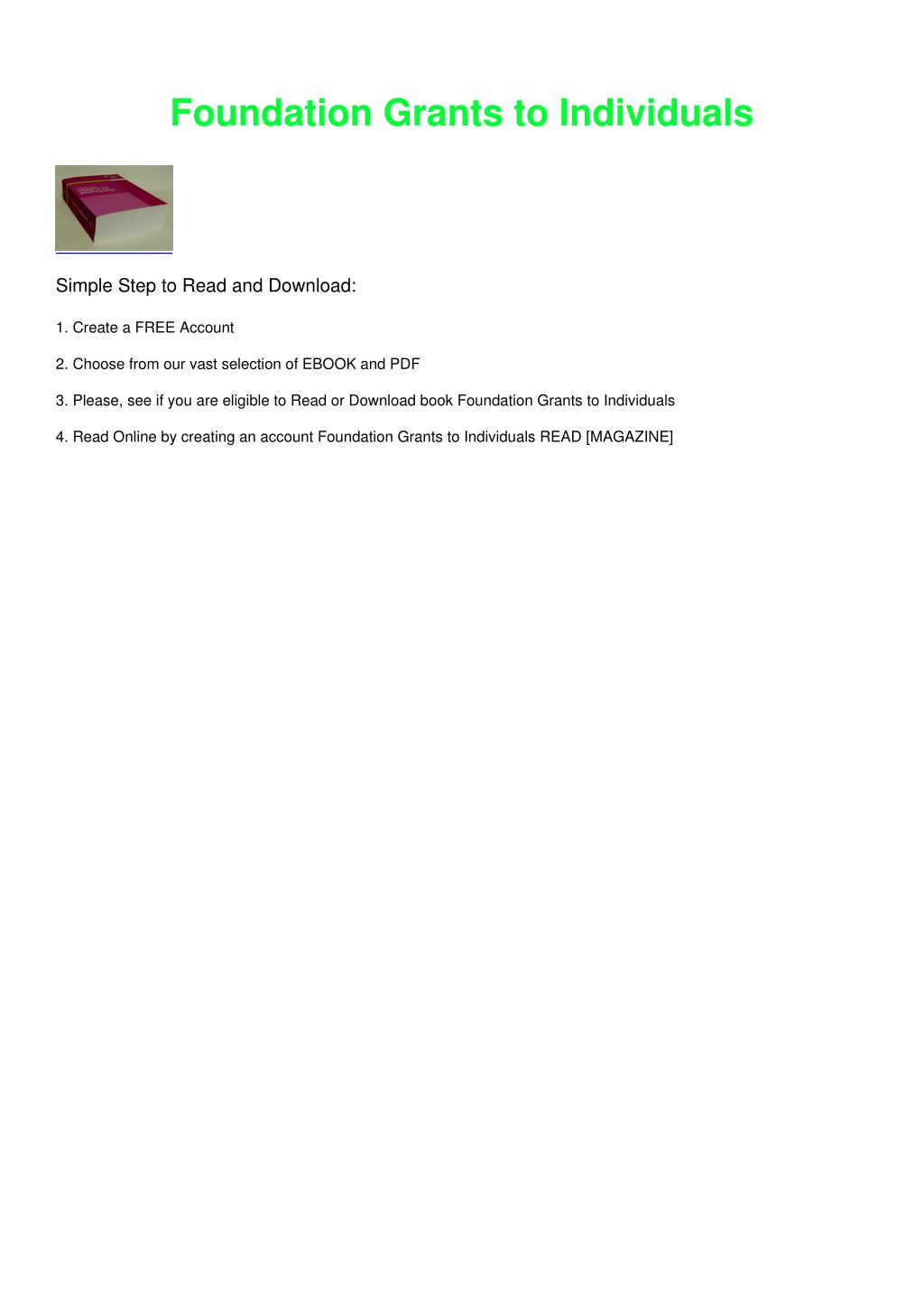 PPT - PDF/BOOK Foundation Grants to Individuals PowerPoint Presentation ...