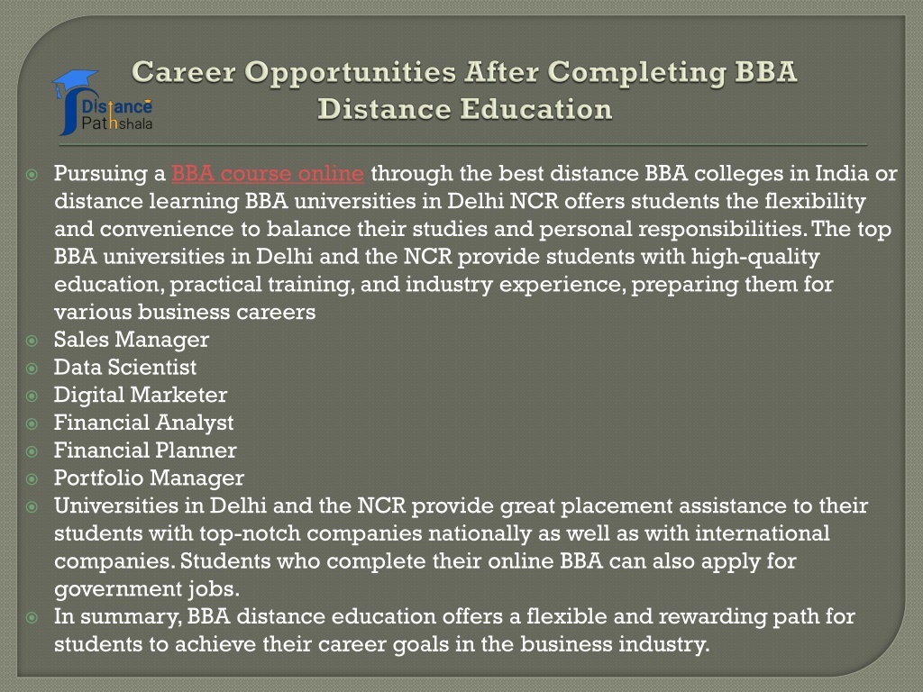 Ppt Maximize Your Learning With Bba Distance Education In Delhi Ncr Powerpoint Presentation 