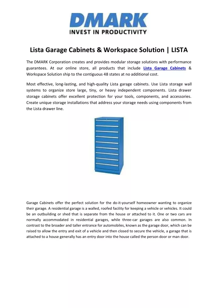 PPT Lista Garage & Workspace Solution LISTA PowerPoint