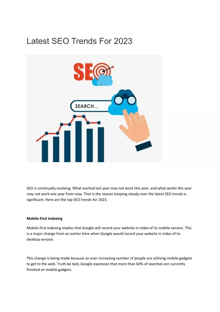 PPT Latest SEO Trends For 2023 PowerPoint Presentation, free download