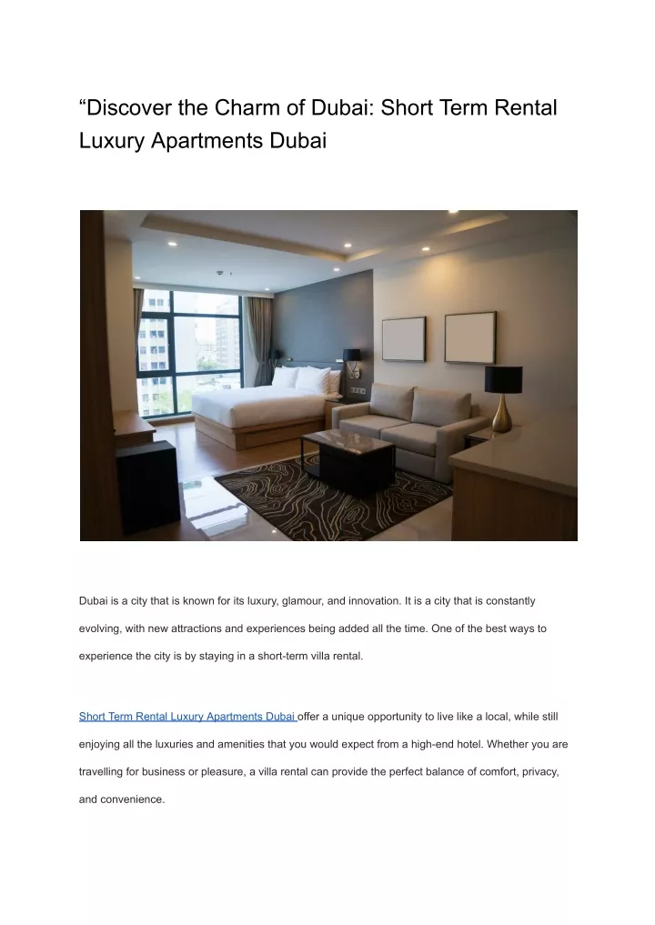 PPT - Short Term Rental Luxury Apartments Dubai PowerPoint Presentation ...