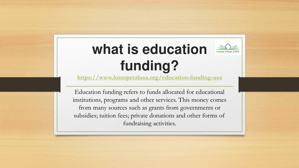 what is the importance of funding education