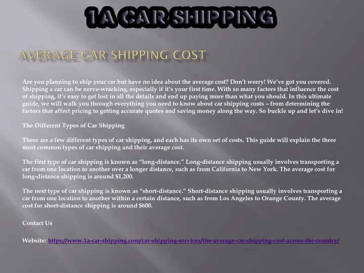 ppt-average-car-shipping-cost-powerpoint-presentation-free-download