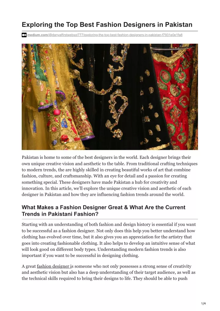 PPT Exploring The Top Best Fashion Designers In Pakistan PowerPoint PPT Exploring The Top Best Fashion Designers In Pakistan PowerPoint