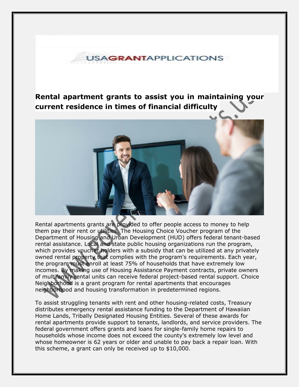 PPT Rental Apartment Grants PowerPoint Presentation, free download