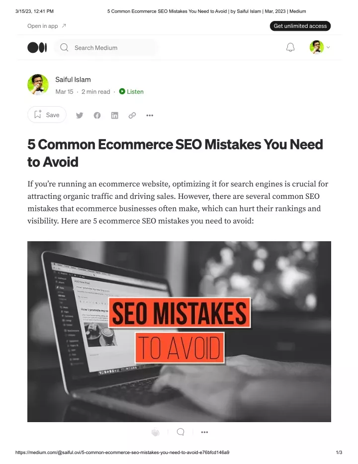 Ppt 5 Common Ecommerce Seo Mistakes You Need To Avoid By Saiful