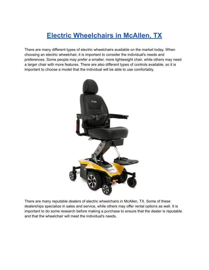 PPT Electric Wheelchairs in McAllen, TX PowerPoint Presentation, free