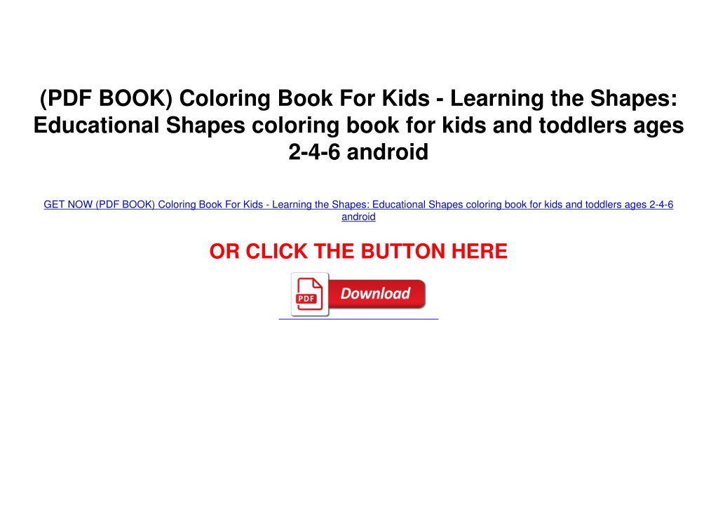 PPT - (PDF BOOK) Coloring Book For Kids - Learning the Shapes