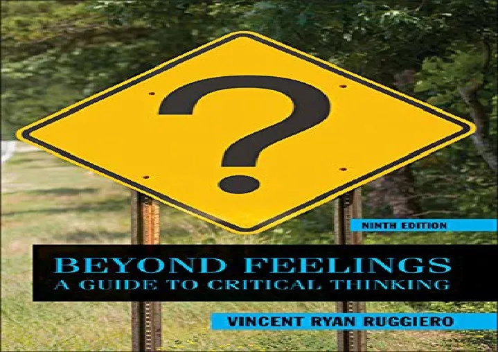 beyond feelings a guide to critical thinking epub