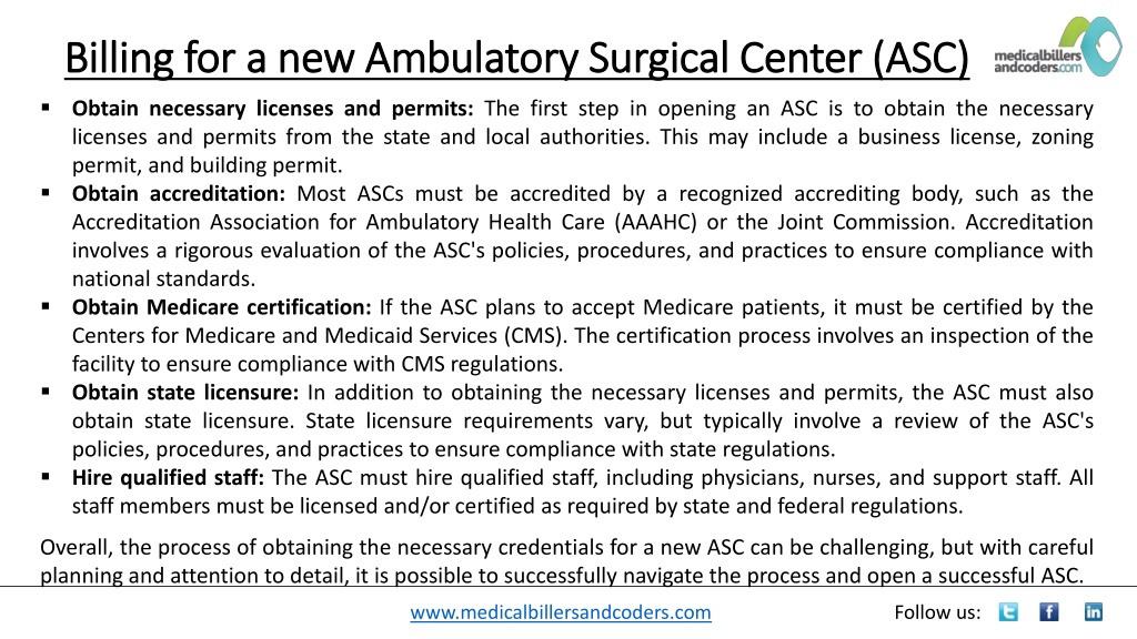 PPT - Billing For A New Ambulatory Surgical Center (ASC) PowerPoint ...