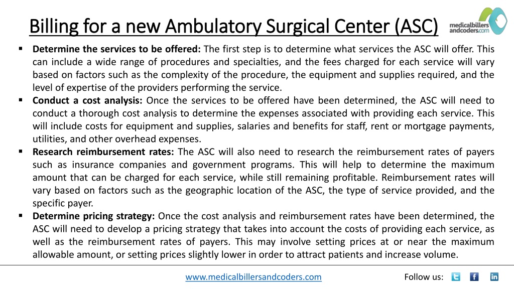 PPT - Billing For A New Ambulatory Surgical Center (ASC) PowerPoint ...