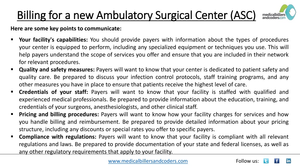 PPT - Billing For A New Ambulatory Surgical Center (ASC) PowerPoint ...