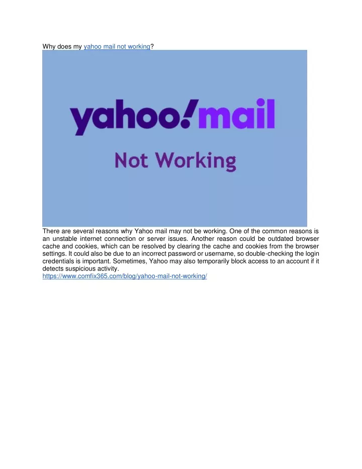 ppt-why-does-my-yahoo-mail-not-working-powerpoint-presentation-free