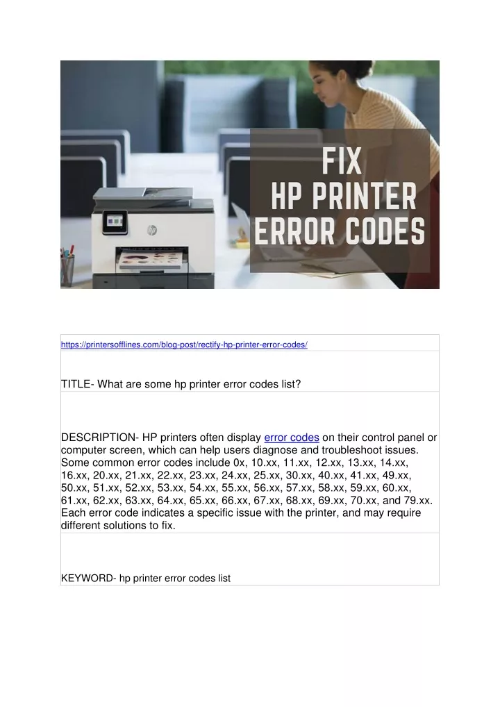 PPT What Are Some hp Printer Error Codes List PowerPoint Ppt what are some hp printer error codes list powerpoint