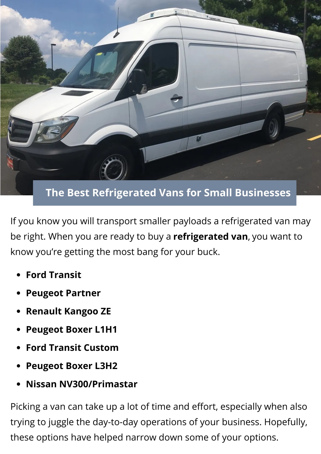 PPT - The Best Refrigerated Vans For Small Businesses PowerPoint ...