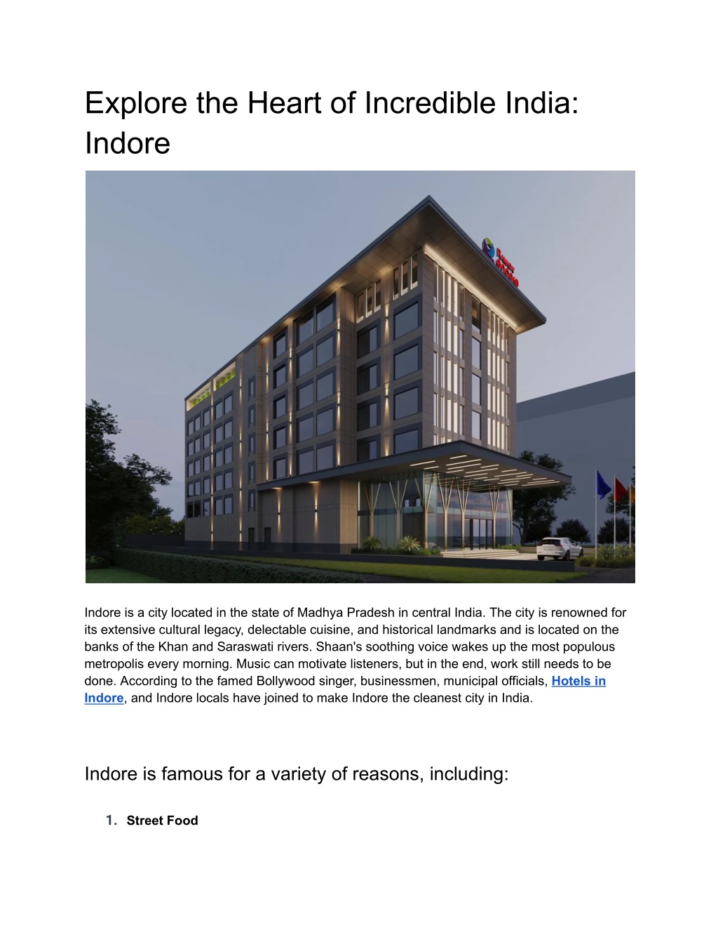 powerpoint presentation on indore city