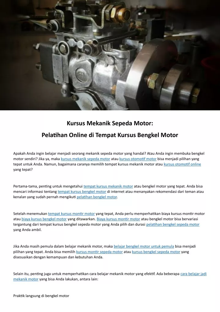 PPT - Kursus Mekanik Motor PowerPoint Presentation, Free Download - ID ...