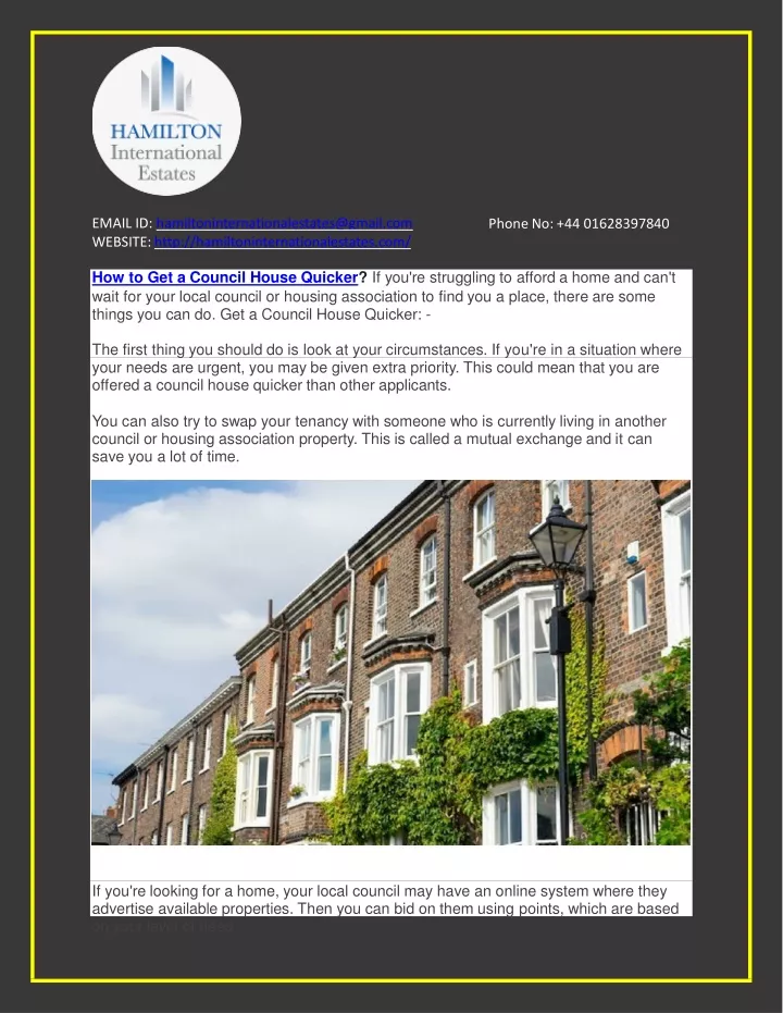 PPT How To Get a Council House Quicker? PowerPoint Presentation, free