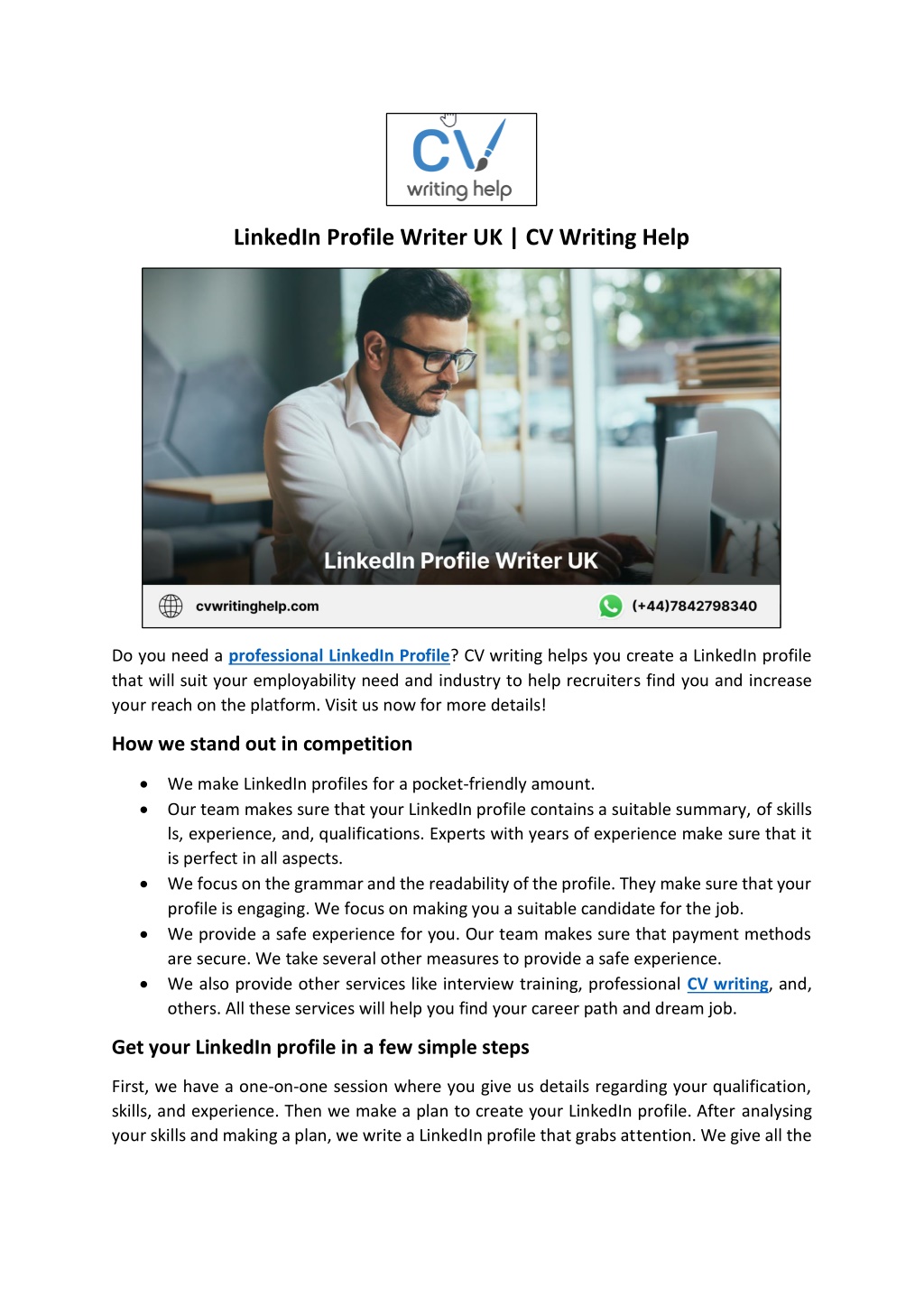 linkedin profile writing service uk