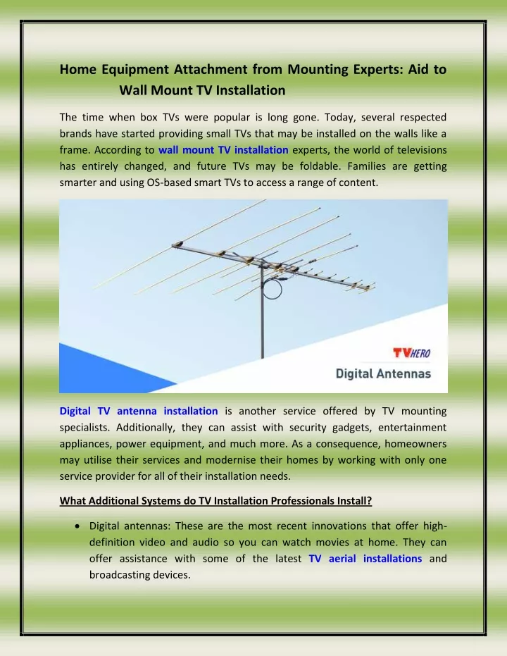 PPT Home Equipment Attachment from Mounting Experts Aid to Wall Mount
