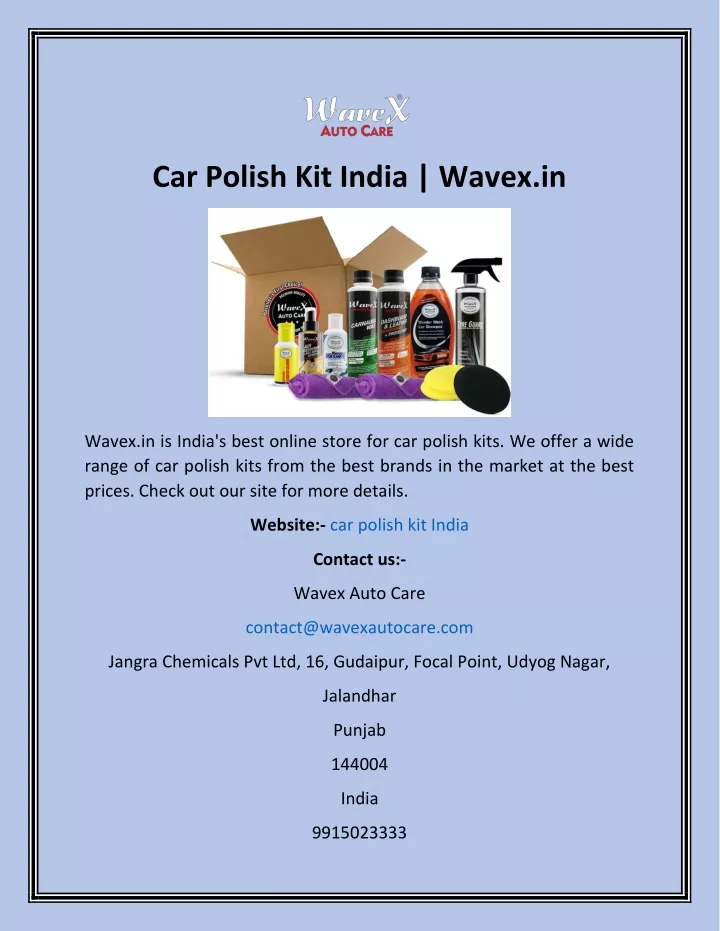 PPT Car Polish Kit India Wavex.in PowerPoint Presentation, free