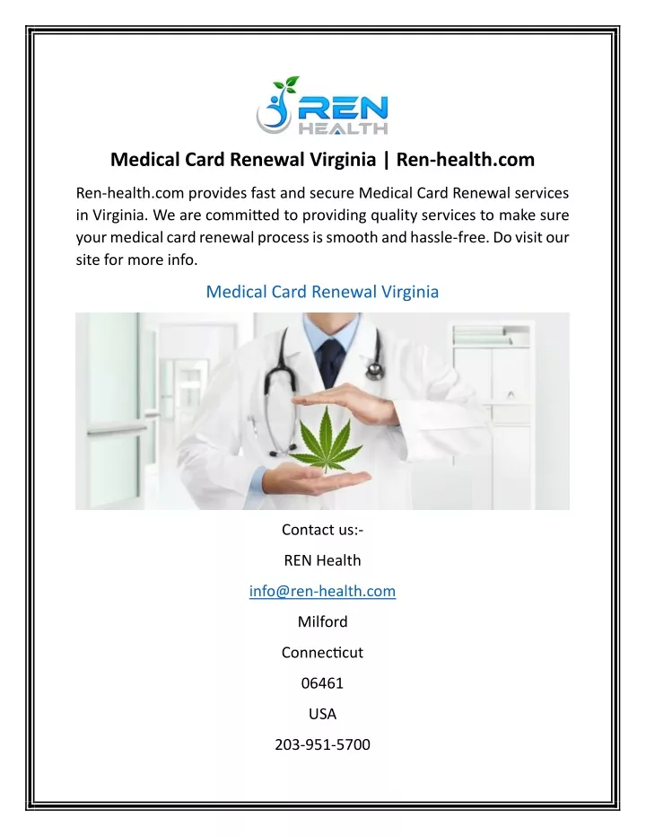 Ppt Medical Card Renewal Virginia Ren Powerpoint Presentation Id12046276 5268