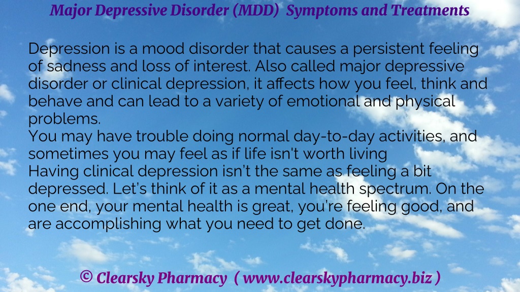 PPT - Major Depressive Disorder (MDD) Symptoms and Treatments ...