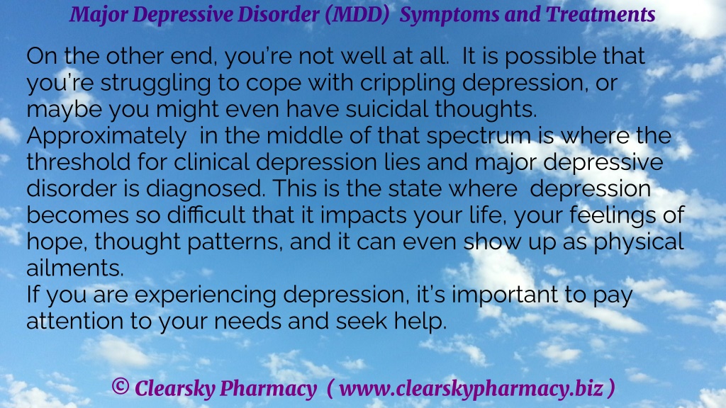 Ppt - Major Depressive Disorder (mdd) Symptoms And Treatments 