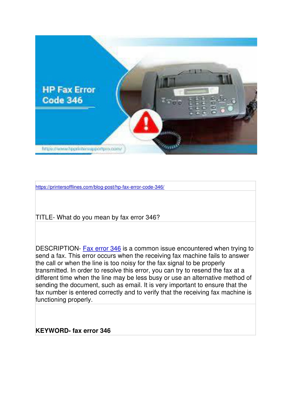 PPT What do you mean by fax error 346? PowerPoint Presentation, free