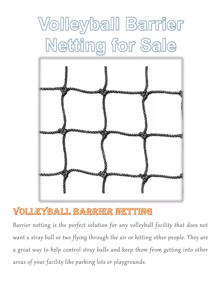 PPT Volleyball Barrier Netting for Sale PowerPoint Presentation, free
