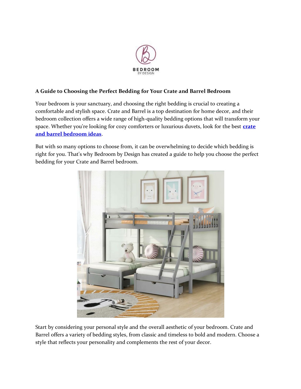 PPT - A Guide to Choosing the Perfect Bedding for Your Crate and Barrel ...