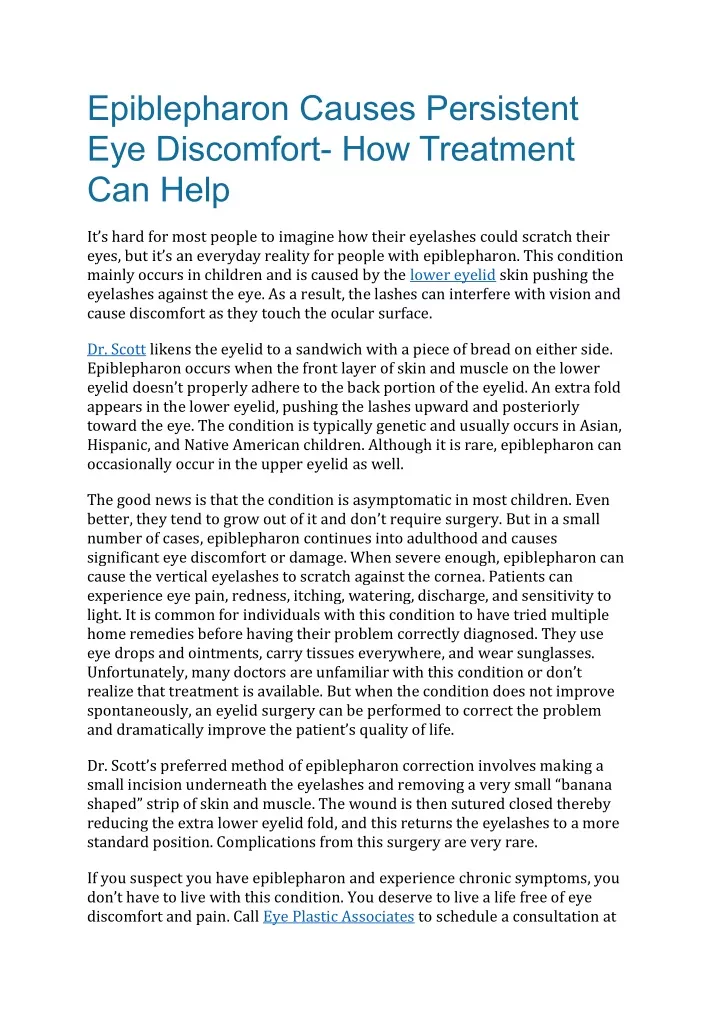 PPT Epiblepharon Causes Persistent Eye How Treatment Can