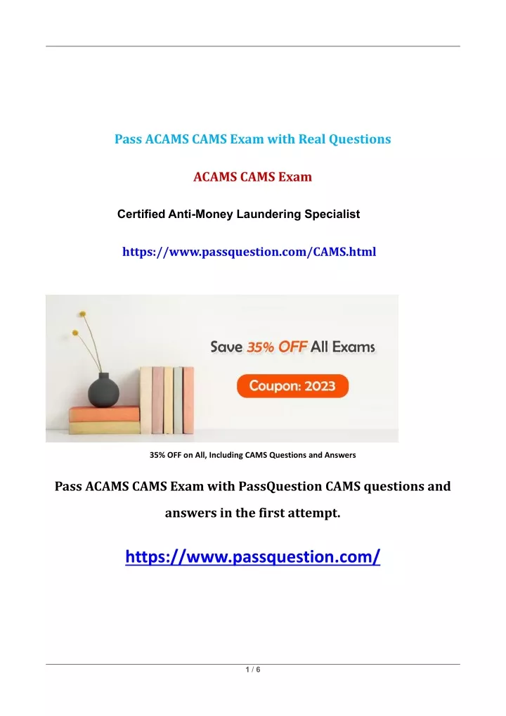 PPT - CAMS Certification Questions Updated 2023 PowerPoint Presentation ...