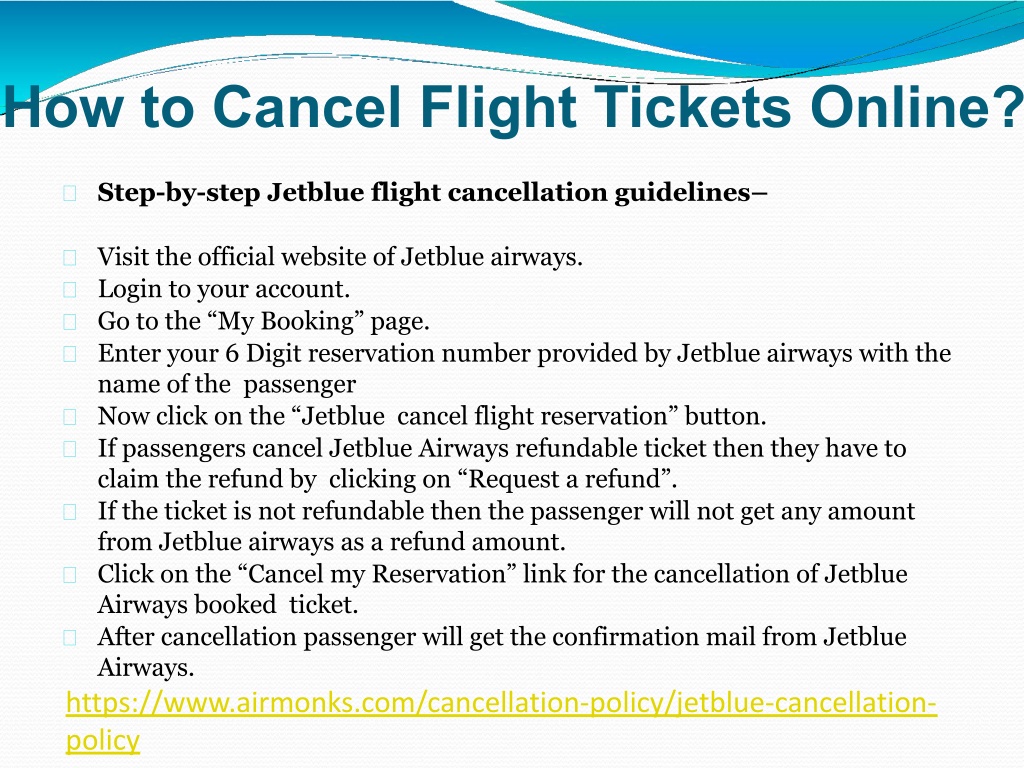 PPT - Jetblue Airways Cancellation Policy |Cancel Flight Ticket ...