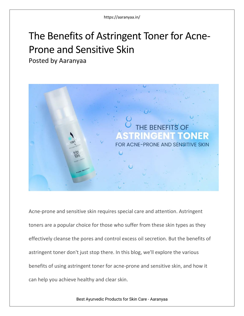PPT The Benefits of Astringent Toner for AcneProne and Sensitive