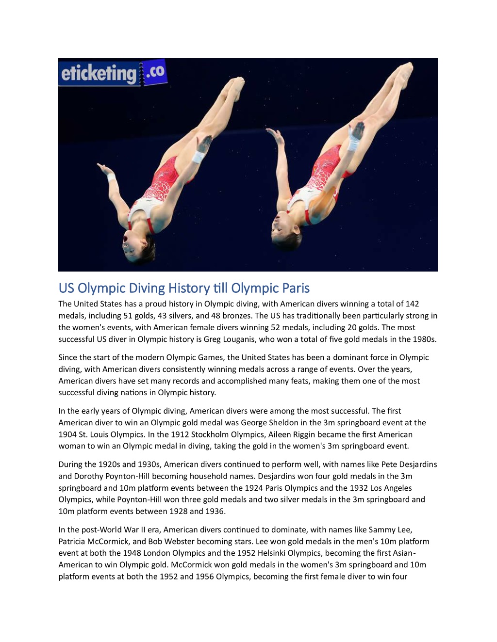 PPT Olympic Paris Olympic diving and USA Athlete performances before