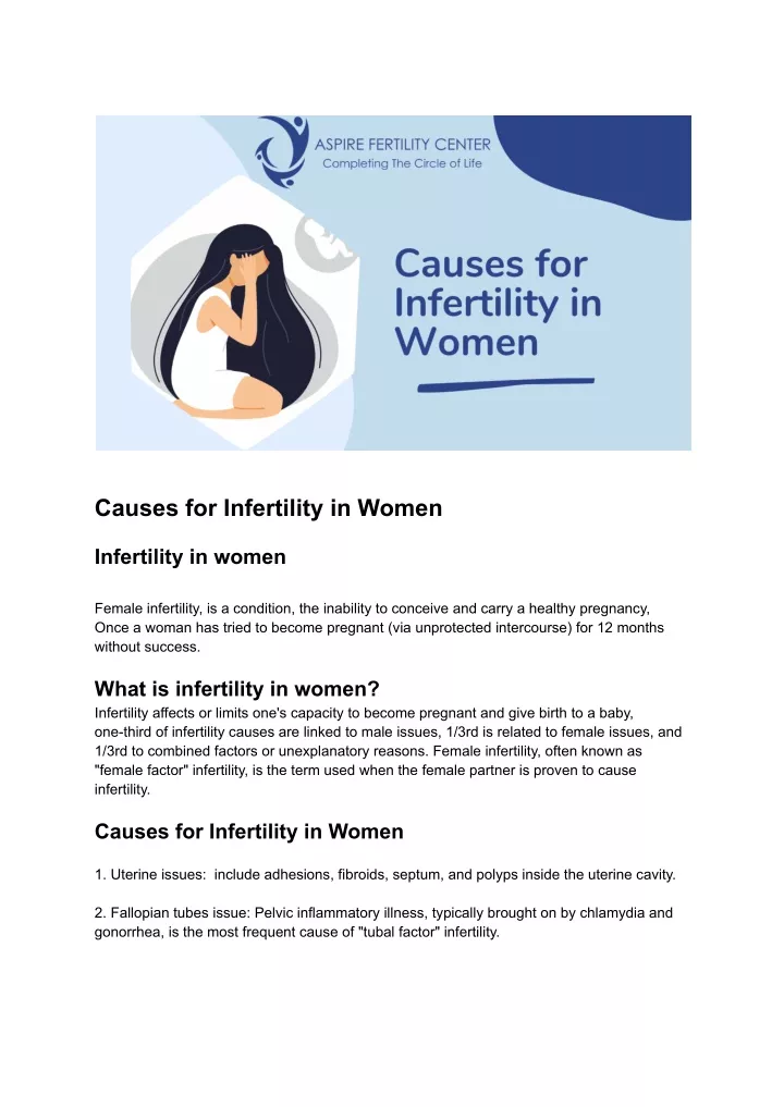 Ppt Causes For Infertility In Women Powerpoint Presentation Free