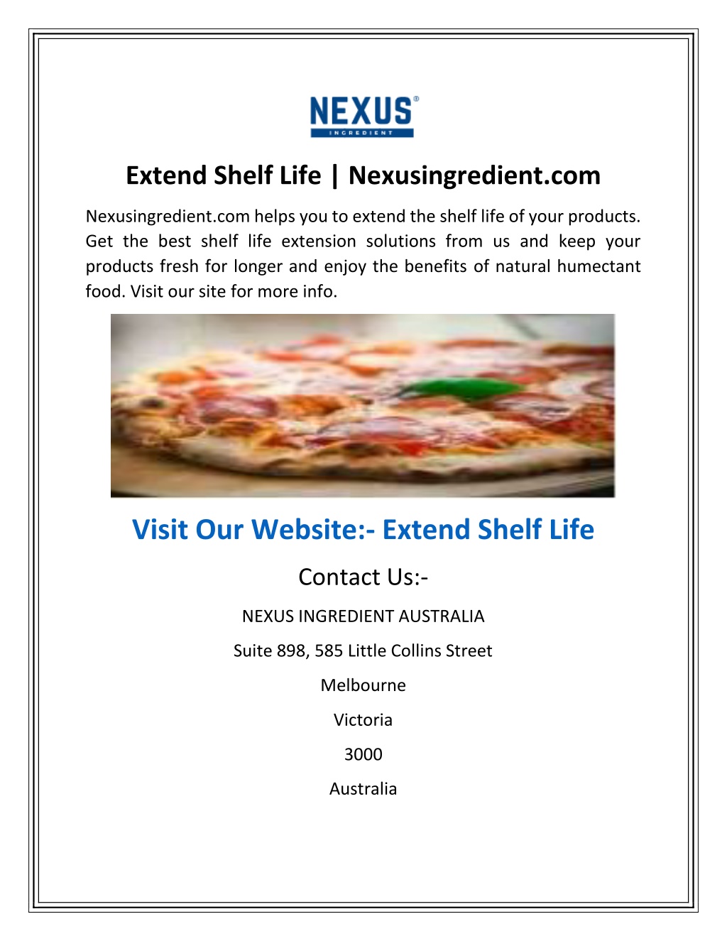 PPT Extend Shelf Life PowerPoint Presentation