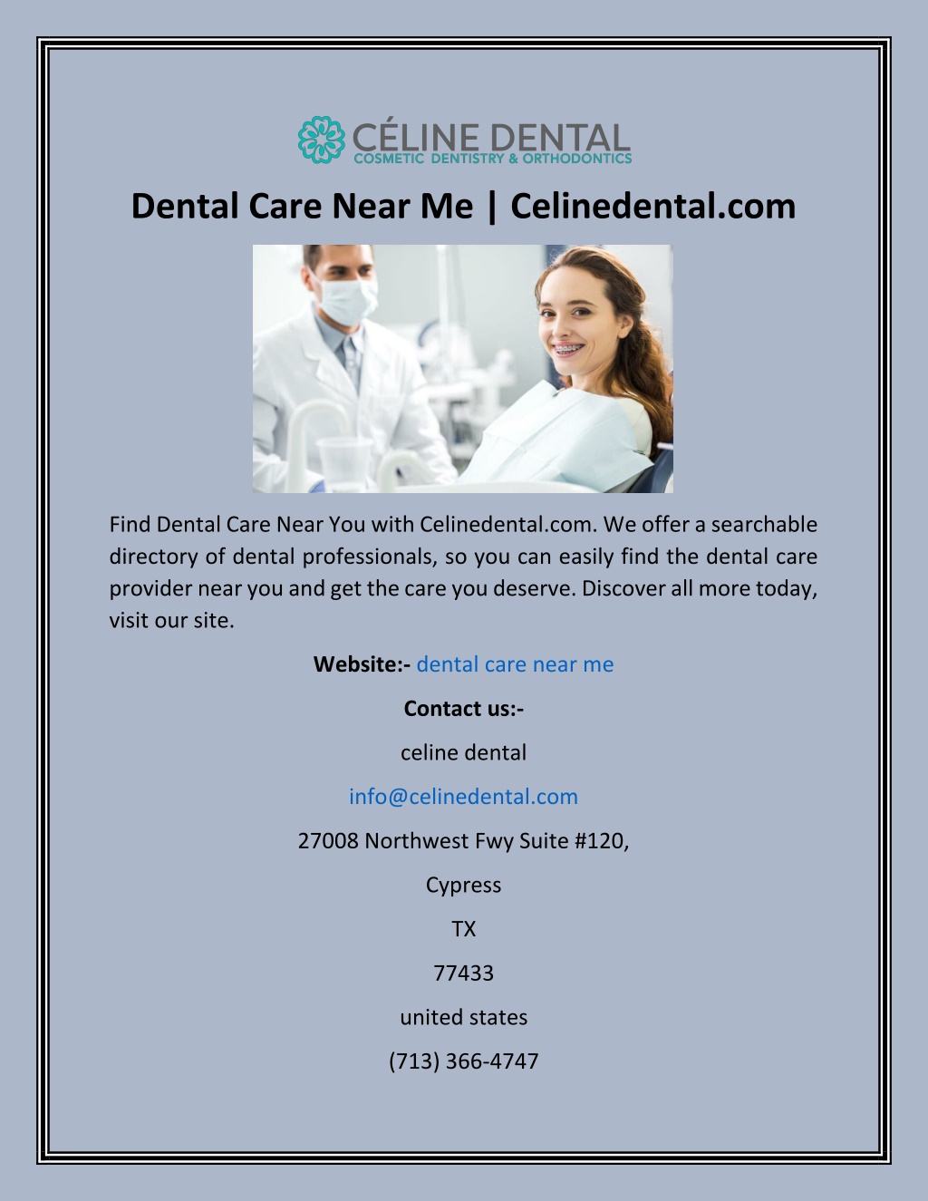 Celine dental discount & orthodontics