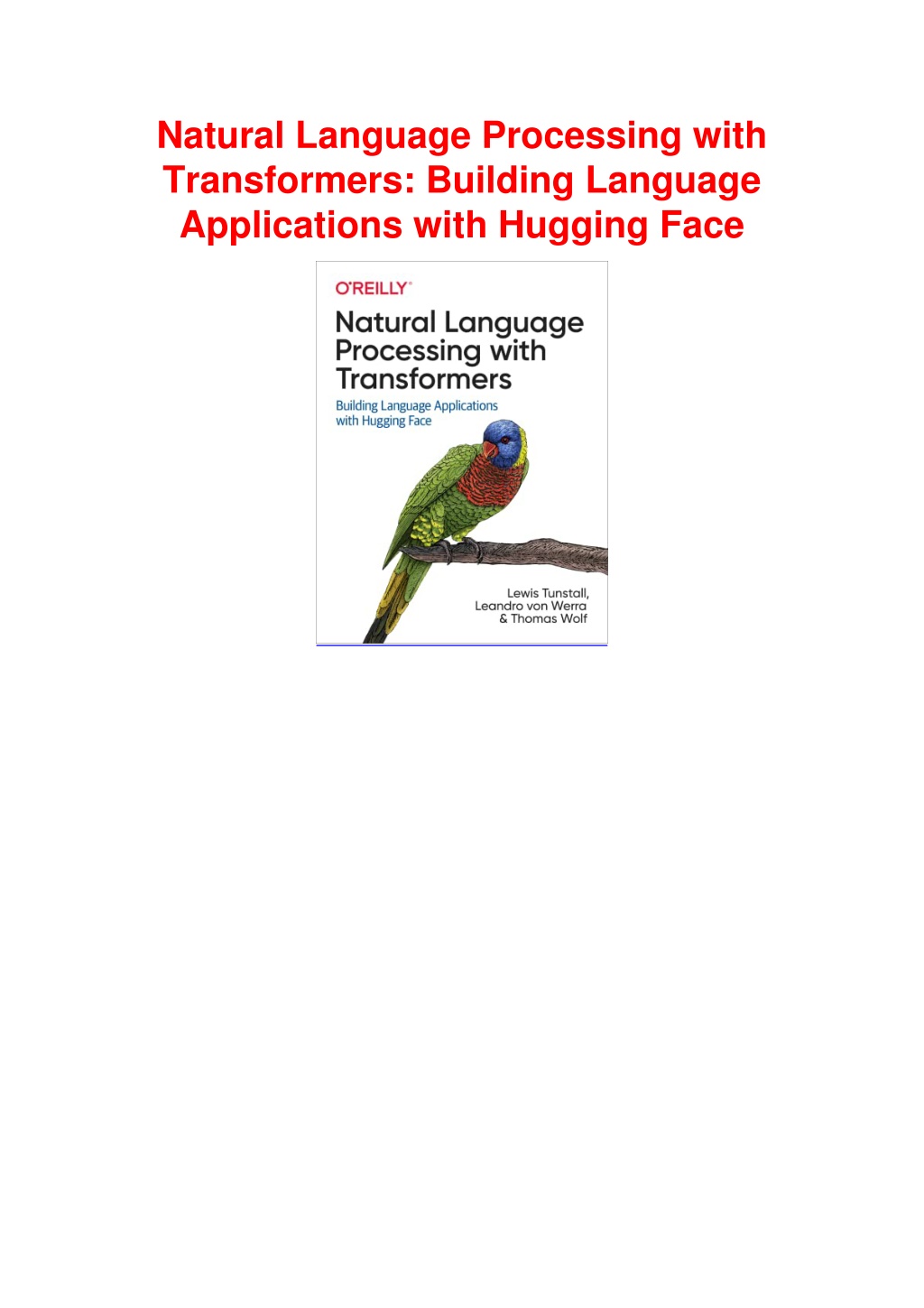 Ppt - Pdf Book Natural Language Processing With Transformers: Building 