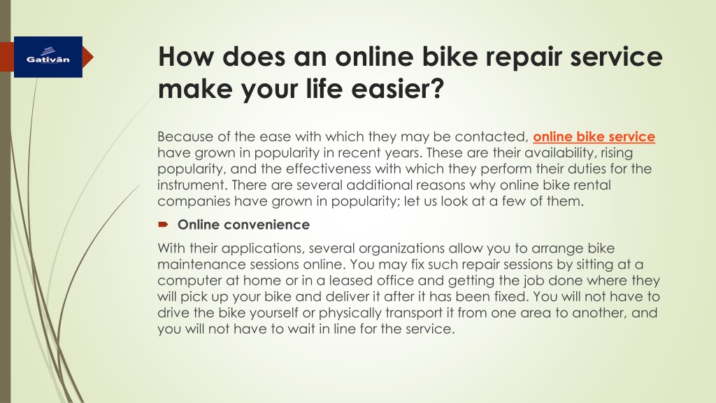 Online bike repair online service