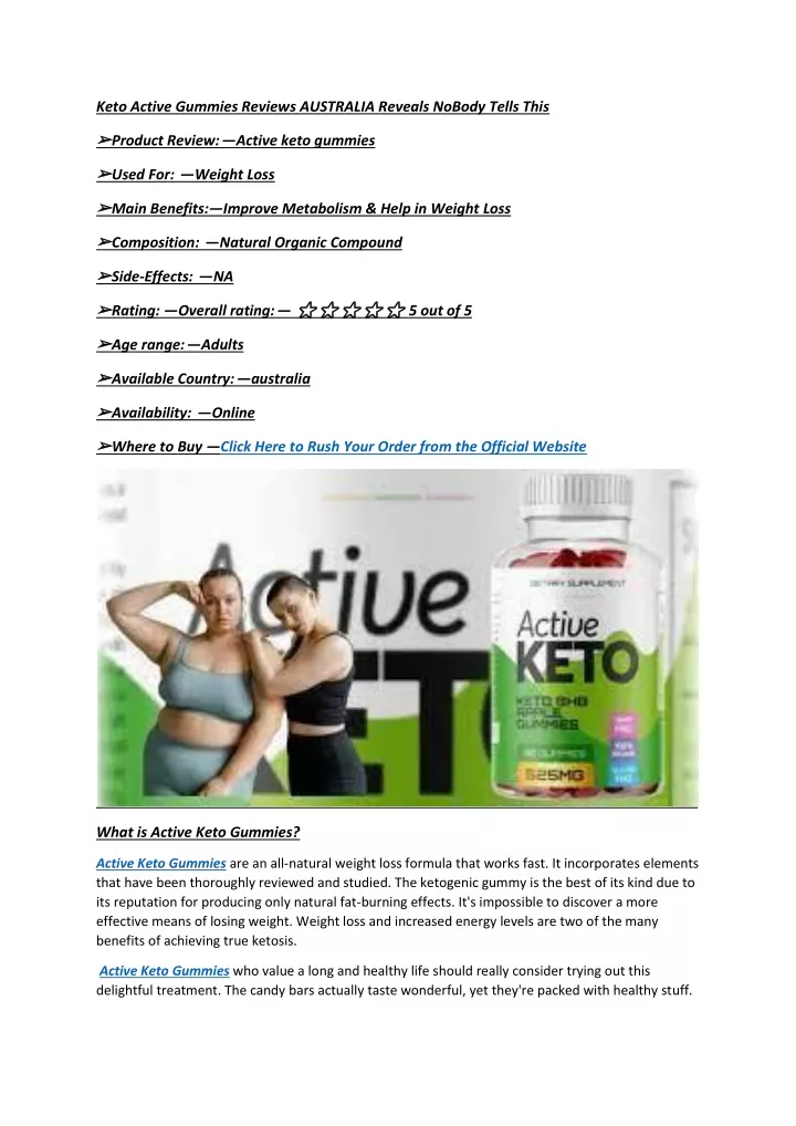 Ppt Keto Active Gummies Reviews Australia Reveals Nobody Tells This