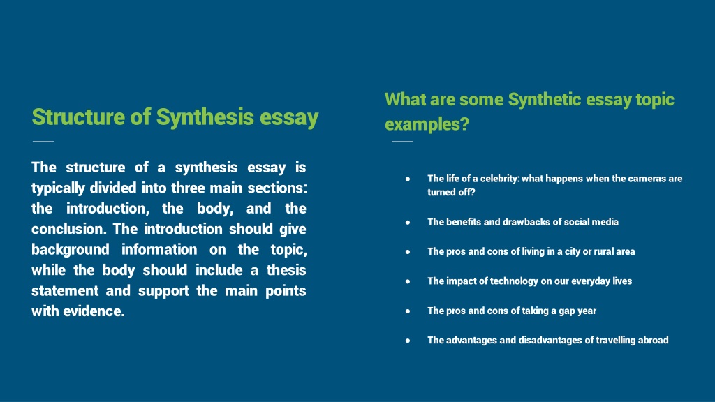 synthesis meaning in essay