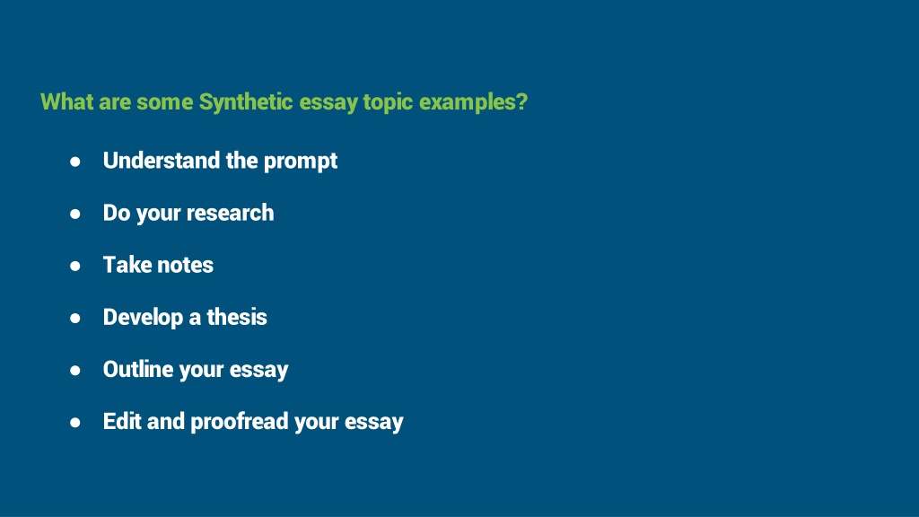 synthetic essay