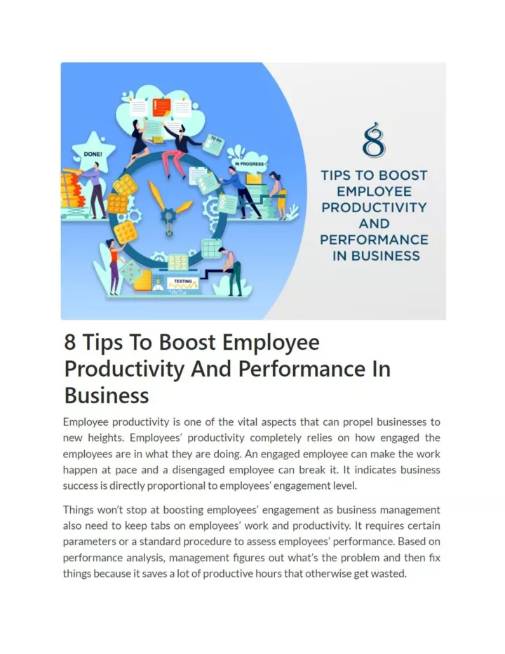 Ppt 8 Tips To Boost Employee Productivity And Performance In Business