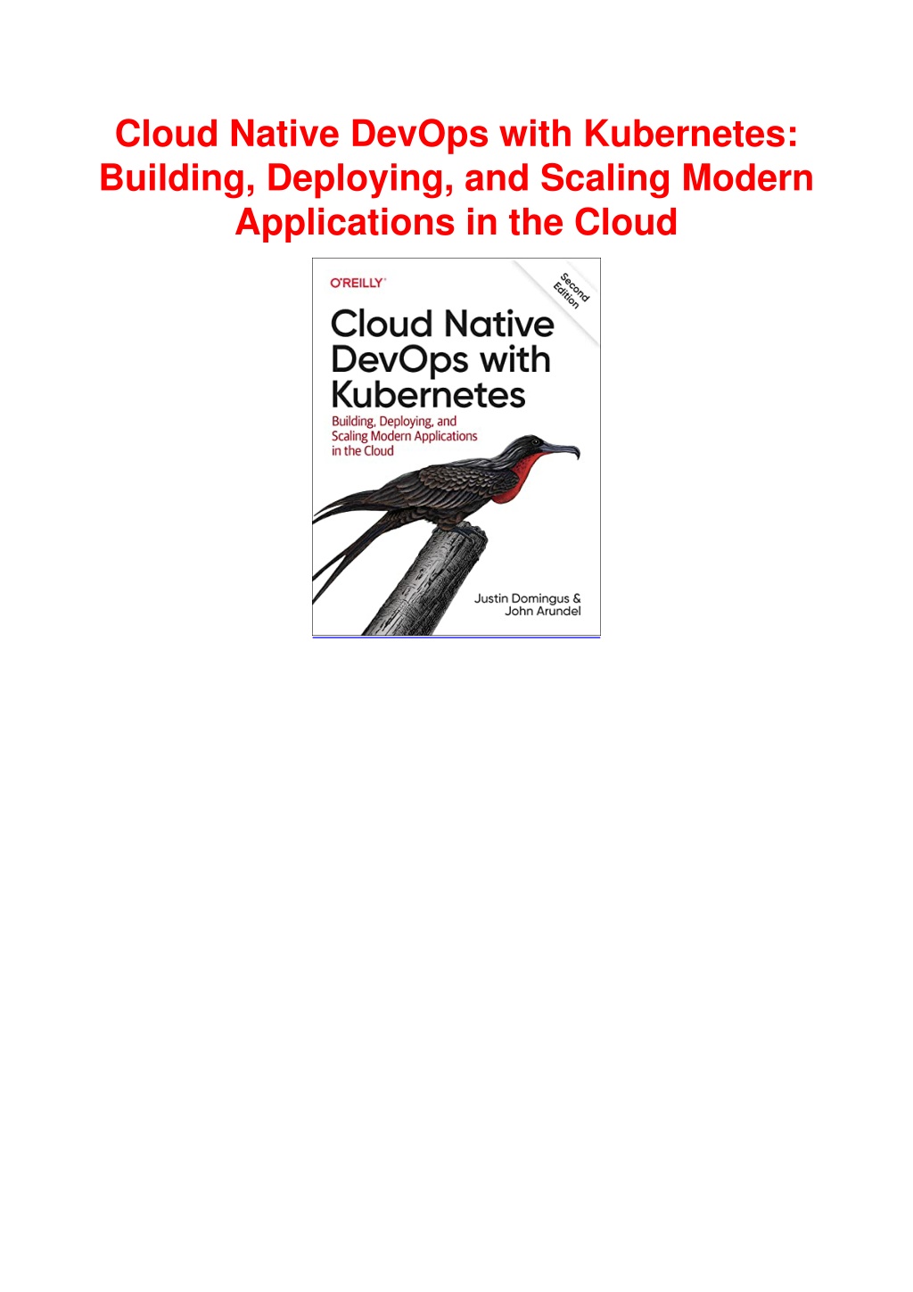 PPT - PDF/BOOK Cloud Native DevOps With Kubernetes: Building, Deploying ...