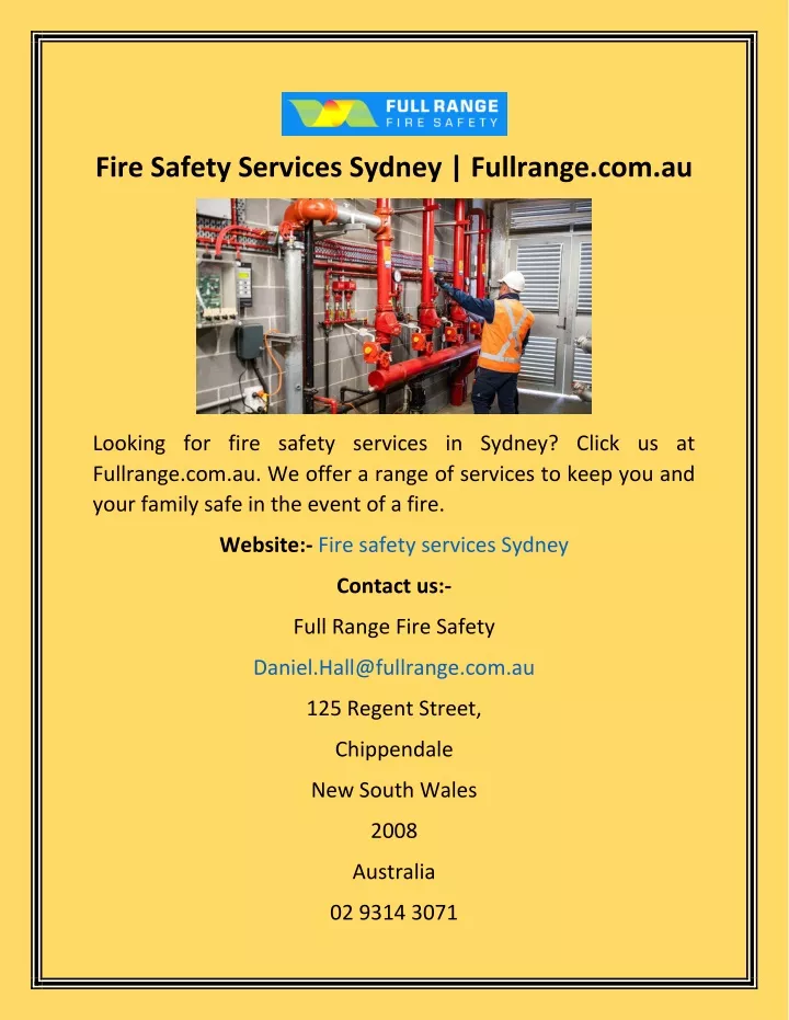 PPT Fire Safety Services Sydney PowerPoint Presentation